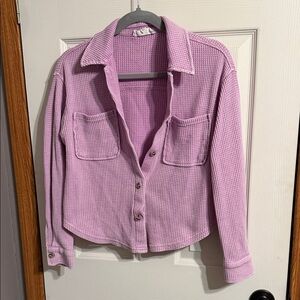 Hippie Rose Lavender Waffle Knit Top